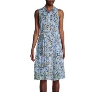 Nanette Lepore Blue Floral Multicolor Sleeveless Dress Size 6